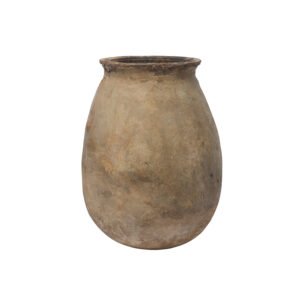 Large Vintage Terracotta Dates and Spices Jar from Moroccan Berber Community on a white background