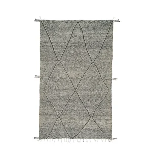 This elegant rectangular gray rug features a captivating diamond pattern and fringed edges, making it a stylish addition to any room. Perfect for adding texture and interest, this piece complements both modern and traditional decor with its timeless design.