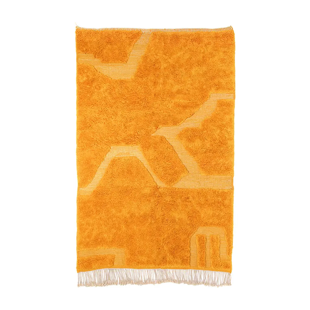 Adana-Modern-Saffron-Gold-Handcrafted-Wool-Rug-Azelestudio (1) Adana - Image 1
